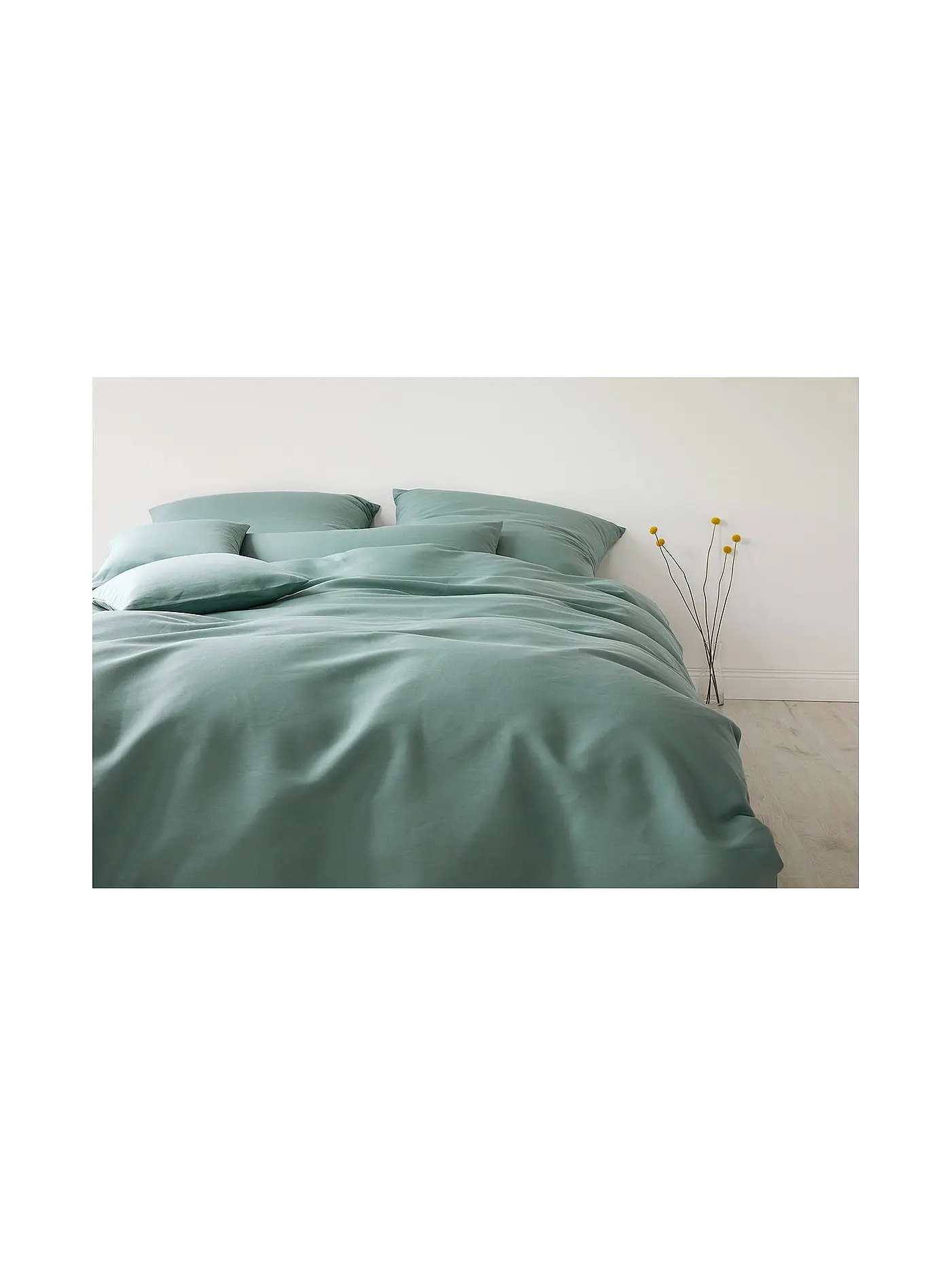 ELEGANTE | Halbleinen Bettwäsche Breeze 70x90cm/140x200cm Rose | petrol